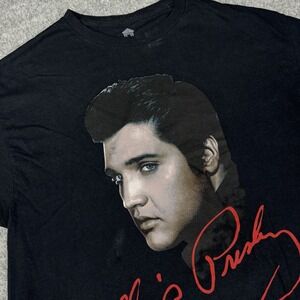 Elvis Presley Shirt Mens Xl Graceland Black Short Sleeve Graphic Y2K Style Rock